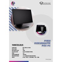 QUATRONIC 18.5 Dokunmatik İki Ekranlı P1815-D CORE i5 8GB RAM- 128GB SSD- FDOS- POS PC
