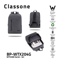 Classone Bp-Wtx204g 15.6 Uyumlu Wtx Pro Su Geçirmez Kumaş Ve Fermuar Notebook
