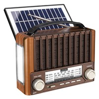 Mikado MDR-310 Ahşap USB- TF Destekli FM/AM/SWBTSOLAR 3 Band Klasik Radyo