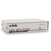 S-LINK 2port MSV-1215 2x 15pin DSub 1920x1440 150mhz Vga,Video Splitter