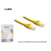 S-link SL-CAT6030YE 30cm Sarı Utp CAT6 Patch Kablo