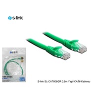 S-link SL-CAT606GR 0.6m Yeşil CAT6 Patch Kablosu