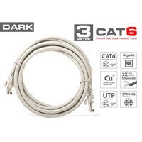 Dark Dk-Cb-Nt6u300g 3Mt Utp Cat6 Patch Kablo Grı Awg24/7