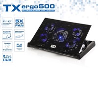 TX Ergo500 TXACNBERGO500 13  17 ABS Plastik Alüminyum Siyah Notebook Soğutucu