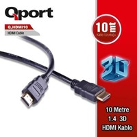 QPORT Q-HDMI10 10metre HDMI Görüntü Kablosu 3D Gold 1.4v