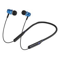 Asonic AS-XBK65 Siyah/Mavi Boyun Askılı Mıknatıslı Bluetooth  TF Kart Spor Kulak içi Kulaklık