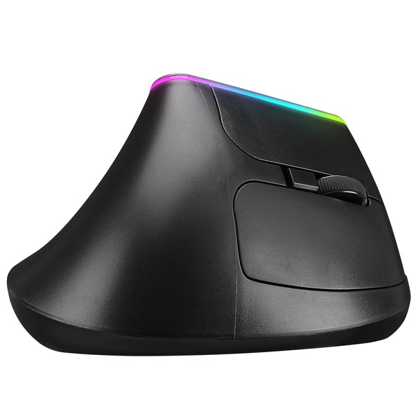 Everest SMW-618 RGB Işıklı Ergonomik Dikey Tutuşlu Vertical Siyah Kablosuz Mouse