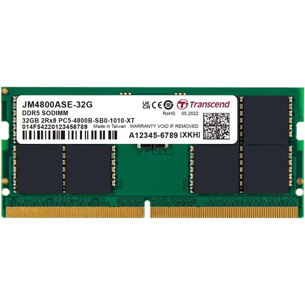 TRANSCEND 32GB DDR5 4800MHZ CL22 NOTEBOOK RAM VALUE JM4800ASE-32G