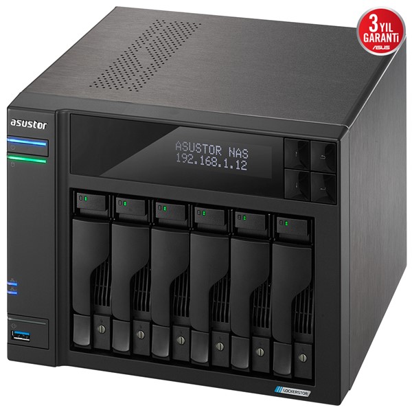 ASUSTOR AS6706T CELERON QC- 8 GB RAM- 6-diskli Nas Server Disksiz