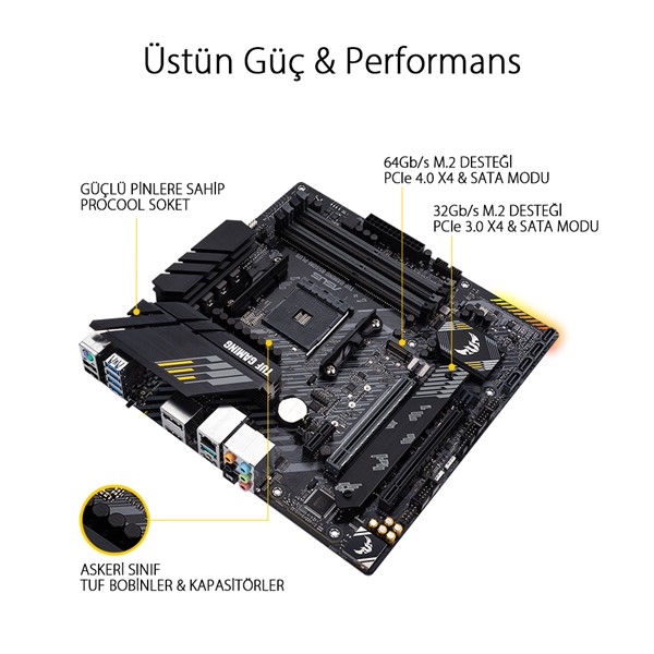 ASUS TUF B550M-PLUS GAMING DDR4 HDMI DP PCIe 16X v4.0 AM4 mATX