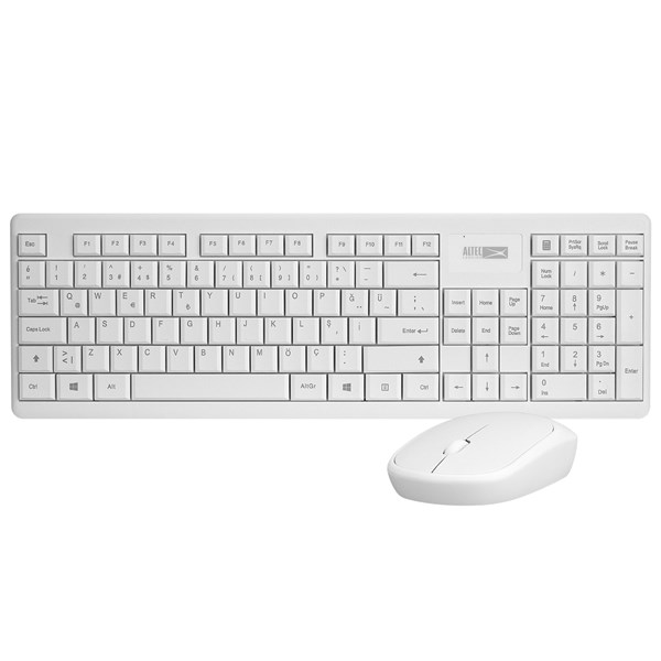 Altec Lansing ALBC6314 Beyaz 2.4GHz 1200DPI Mouse Türkçe Q Kablosuz Klavye  Mouse Set
