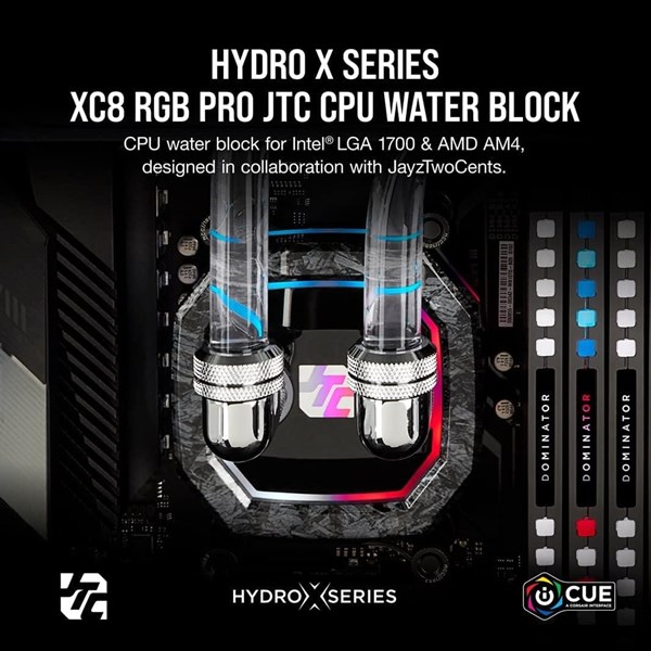 CORSAIR CX-9010020-Ww Hydro X Serisi XC8 RGB PRO CPU Su Bloğu JayzTwoCents Sürümü 1700/1200/AM4