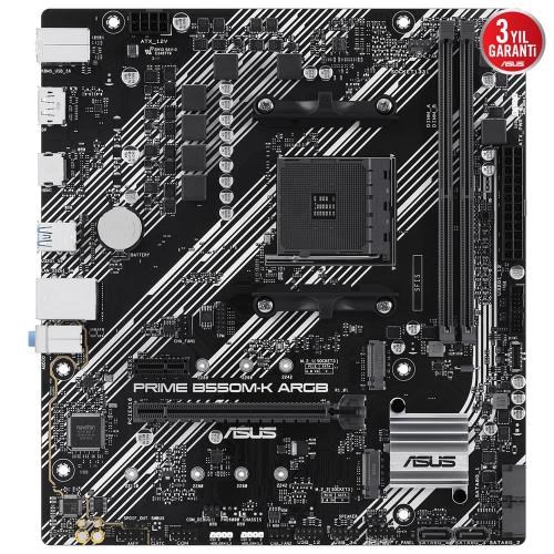 ASUS PRIME B550M-K ARGB DDR4 M2 PCIe NVME HDMI DVI PCIe 16X v4.0 AM4 mATX	