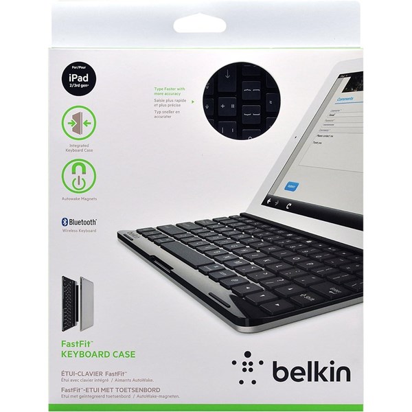 Belkin BLK-F5L141eaBLK-WHT Siyah Bluetooth iPad3G Q Multimedia Kablosuz klavye