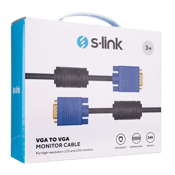 S-LINK SLX-173 3metre VGA Görüntü Kablosu