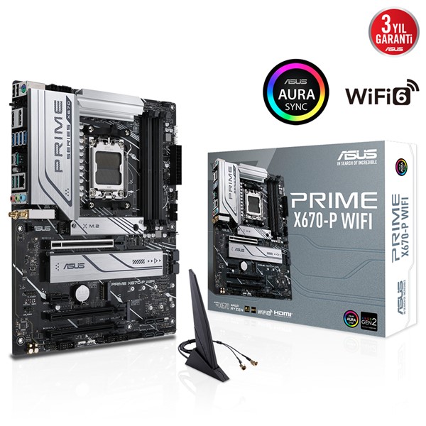 ASUS PRIME X670-P WIFI DDR5 HDMI DP PCIe 16X v5.0 AM5 ATX