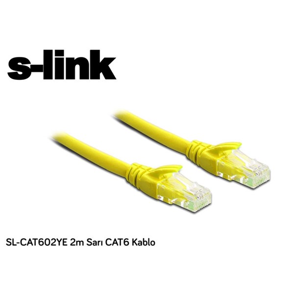 S-link SL-CAT602YE 2m Sarı CAT6 Patch Kablo