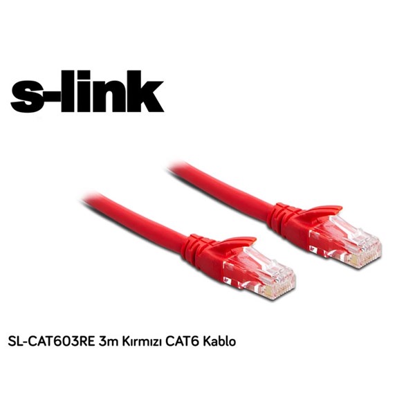 S-link SL-CAT603RE 3m Kırmızı CAT6 Patch Kablo