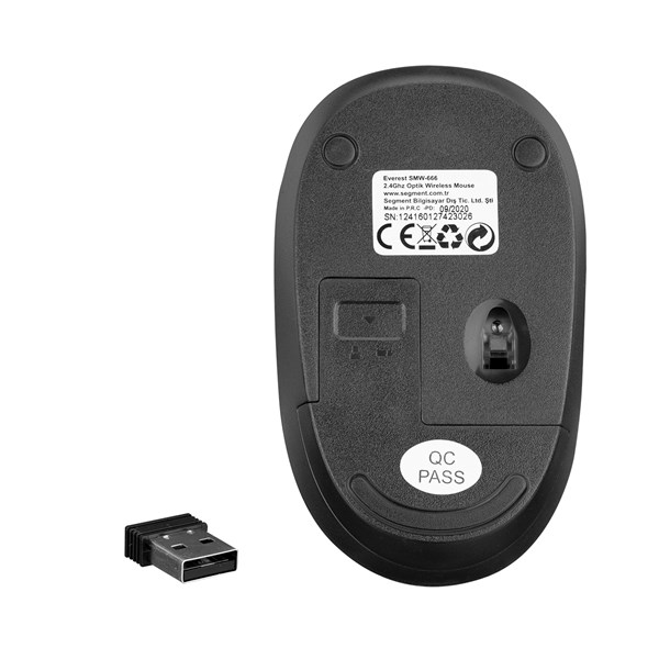 Everest SMW-666 Usb Siyah 2.4Ghz Optik Kablosuz Mouse