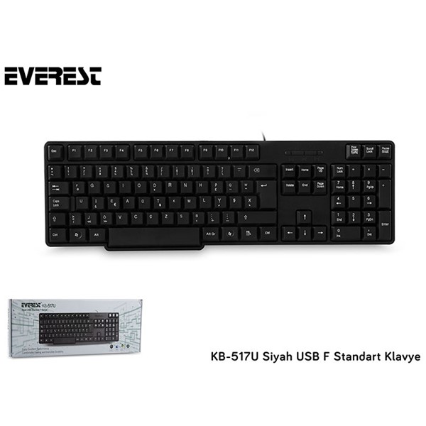 EVEREST KB-517U F Türkçe USB Standart Siyah Klavye