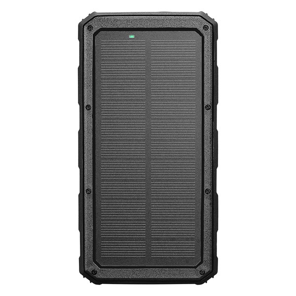 S-link P120 12000mAh PRM 2xUSBType-CMicro Led Lamba  1.2W Solar Panelli Siyah Taşınabilir Pil Şarj Cihazı Powerbank