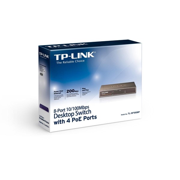 TP-LINK 8-PORT 66W 4-PORT POE TL-SF1008P 10/100 POE SWITCH