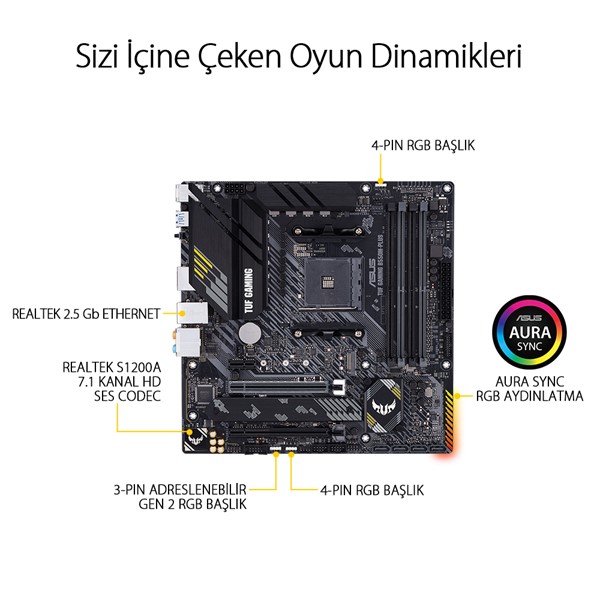 ASUS TUF B550M-PLUS GAMING DDR4 HDMI DP PCIe 16X v4.0 AM4 mATX