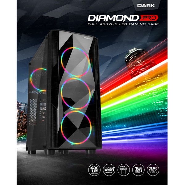 DARK DIAMOND PRO DKCHDIAMONDPRO600 600W Gaming Mid-Tower PC Kasası