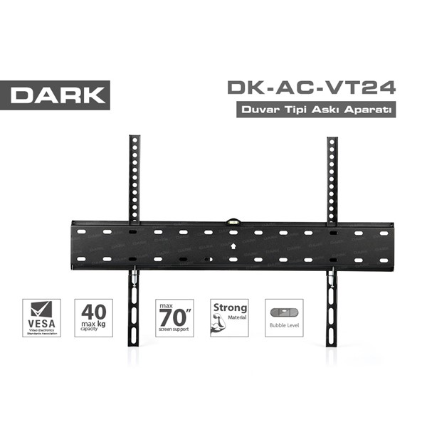 DARK 37/70 DK-AC-VT24 Sabit Siyah Monitör,TV Askı Aparatı