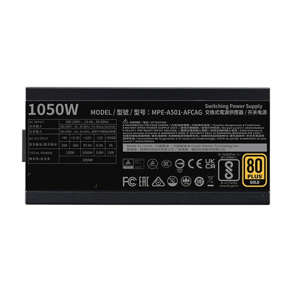 COOLERMASTER 1050W 80 GOLD MWE v2 MPE-A501-AFCAG-3EU PCIe5.0 Tam Modüler Power Supply