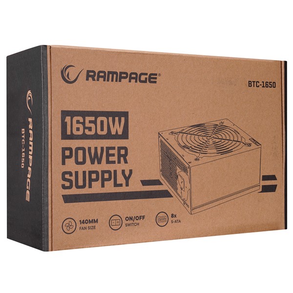 RAMPAGE 1650W BTC-1650 14CM FANLI MINING POWER SUPPLY
