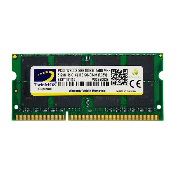 TWINMOS 8GB DDR3 1600 MHz CL11 NOTEBOOK RAM MDD3L8GB1600N 1.35volt Low Voltage
