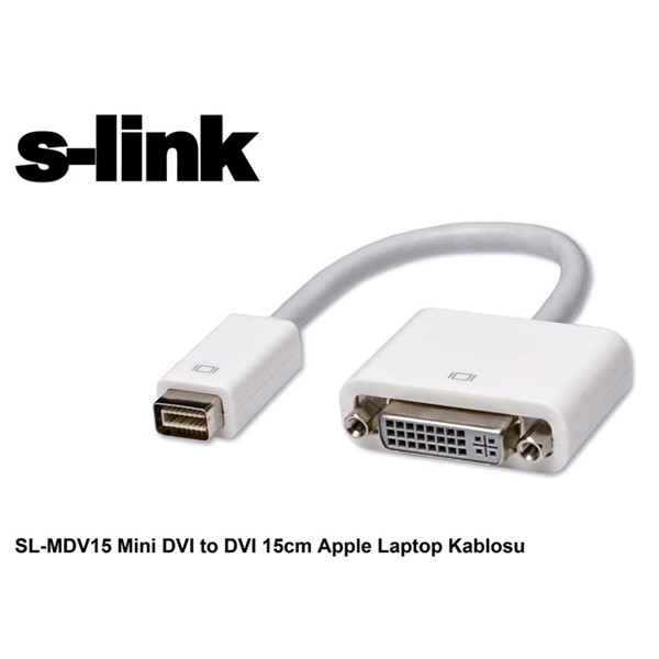 S-link SL-MDV15 Mini DVI to DVI 15cm Apple Laptop Kablosu