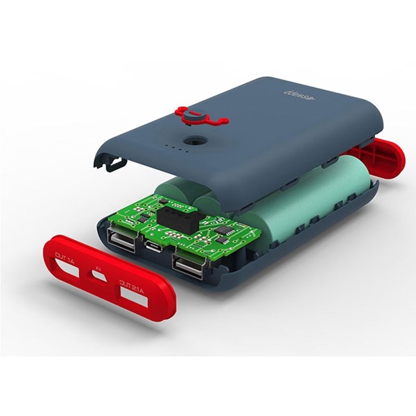 S-Link Swapp IP-S75 7500mAh Powerbank Gri/Kırmızı Taşınabilir Pil Şarj Cihazı
