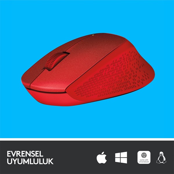 Logıtech M330 Sessiz Kablosuz Mouse-Kırmızı 910-004911