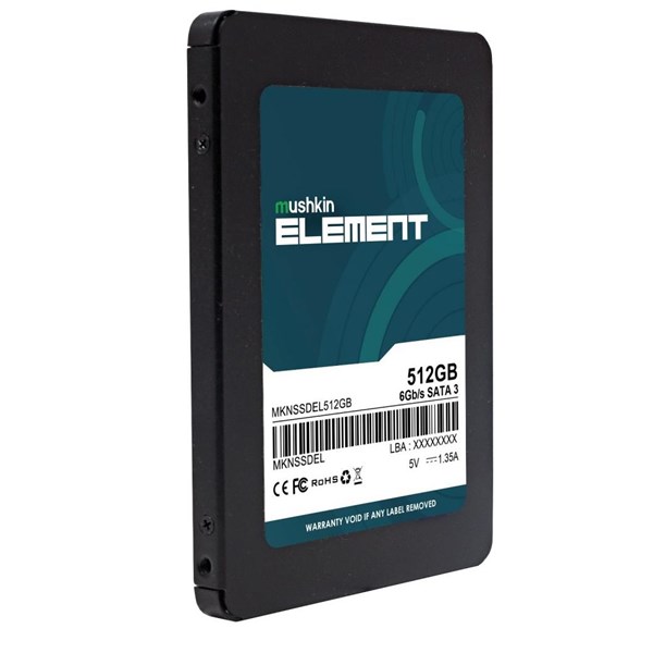 MUSHKIN 500GB ELEMENT MKNSSDEL512GB 500- 450MB/s SSD SATA-3 Disk