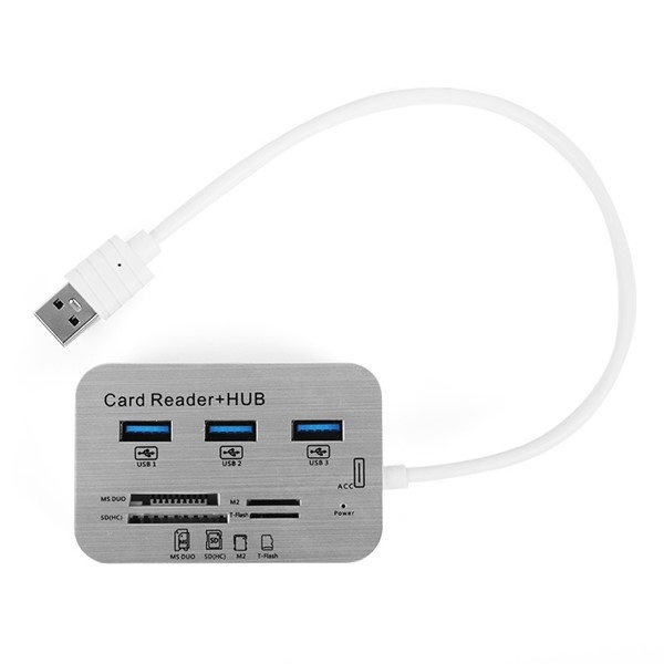 TX TXACUCR340 3port USB 3.0 Kart Okuyucu Beyaz USB Çoklayıcı Hub