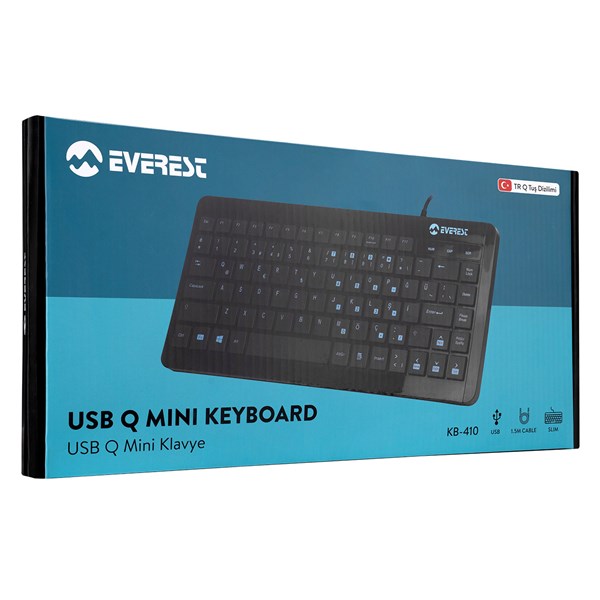 Everest KB-410 Siyah USB Q Mini Klavye