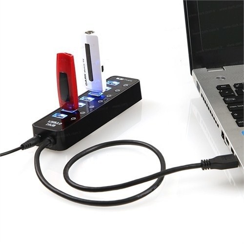 DARK DK-AC-USB371 7port USB 3.0 Siyah USB Çoklayıcı Hub Anahtarlı