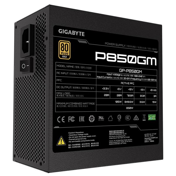 GIGABYTE 850W 80 GOLD GP-P850GM Tam Modüler Power Supply