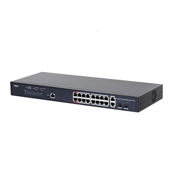 DAHUA 16port PFS4218-16GT-230 Gigabit 2-SFP 230w Full PoE Switch