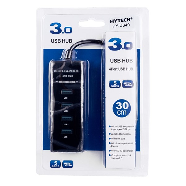 HYTECH HY-U340 4port USB 3.0 Siyah USB Çoklayıcı Hub
