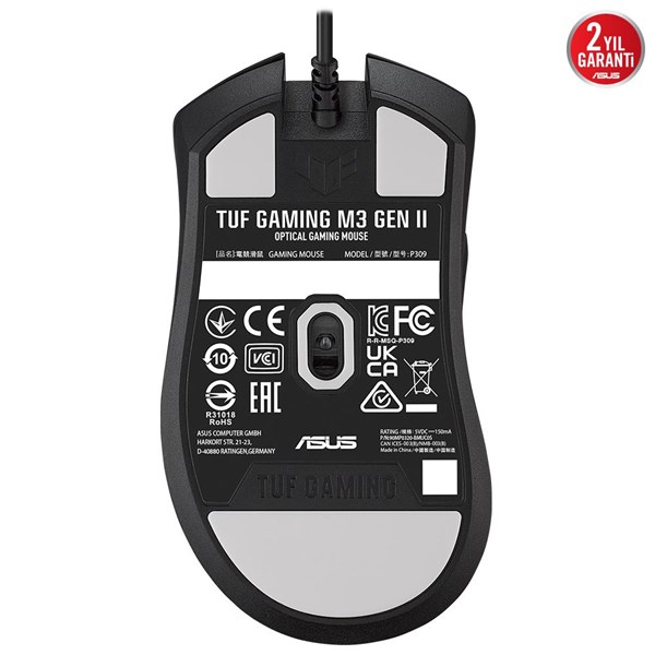 ASUS TUF Gaming M3 Gen II Aura Sync Rgb 8000 Dpı Sensor 60 Milyon Tıklama Ömrü 59 Gram Hafıf Tasarım Oyuncu Mouse