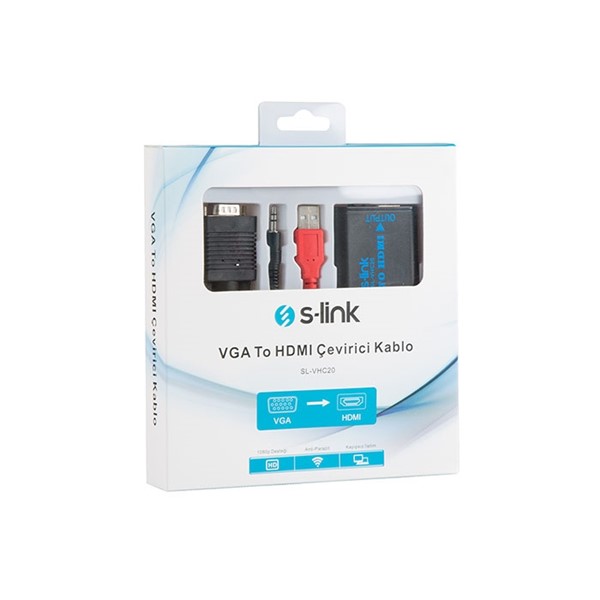 S-LINK SL-VHC20 0.15metre VGA- HDMI Çevirici Adaptör