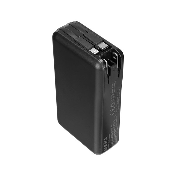 S-link G225 20000mAh LightningType-C Kablolu Powerbank Siyah PD22.5W LCD AC Prizli Taşınabilir Pil Şarj Cihazı
