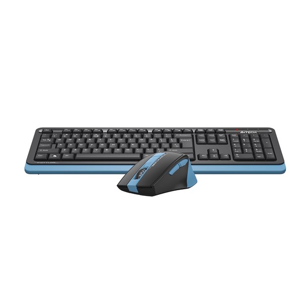 A4 TECH FG1035 Kablosuz Q Trk Optic Mouse Siyah/Mavi Multimedya Klavye - Mouse Set